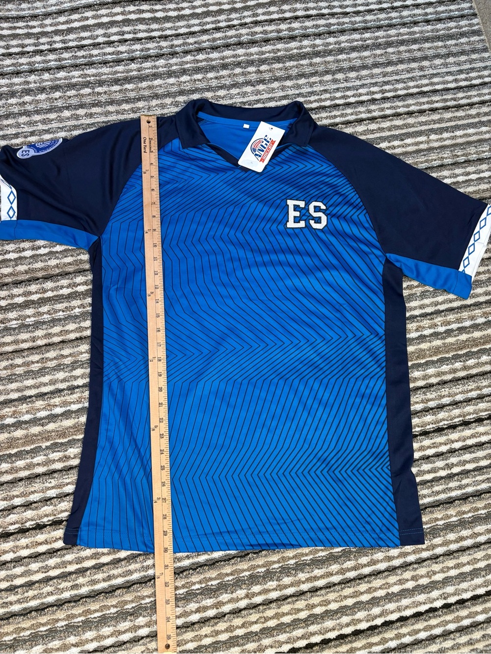 ES Men's Blue Short Sleeve El Salvador Futbol Jersey